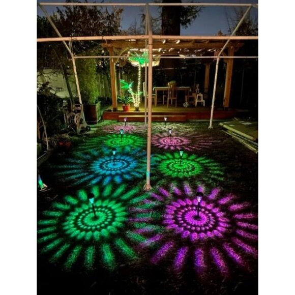 Solar Pathway Lights 8 Pack, Outdoor Solar Yard Lights, RGB Color Changing+Warm - Picture 1 of 2